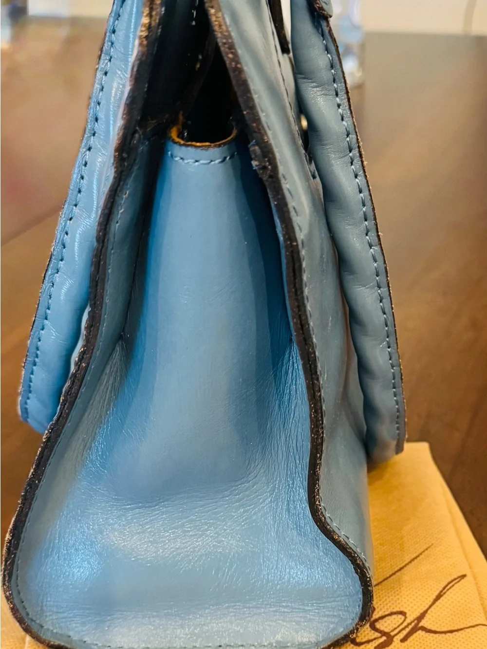 Patricia Nash Sky Blue Embossed Leather Handbag